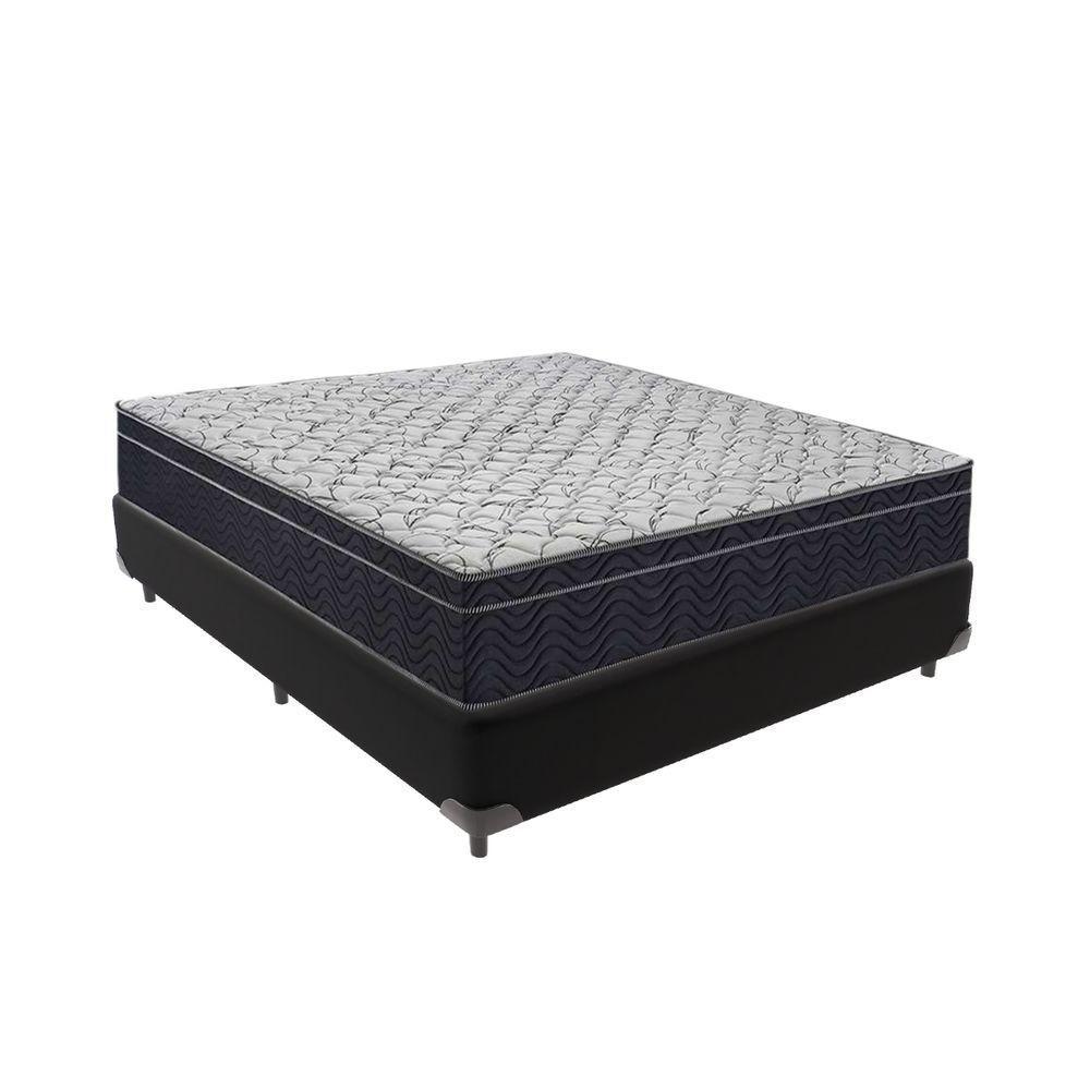 Cama + Box Casal Colchão Ortobom D45 Airtech Extra Firme Cor:preto - 1