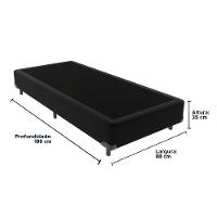 Base Box Para Cama Solteiro Preto 88 De Largura - 3