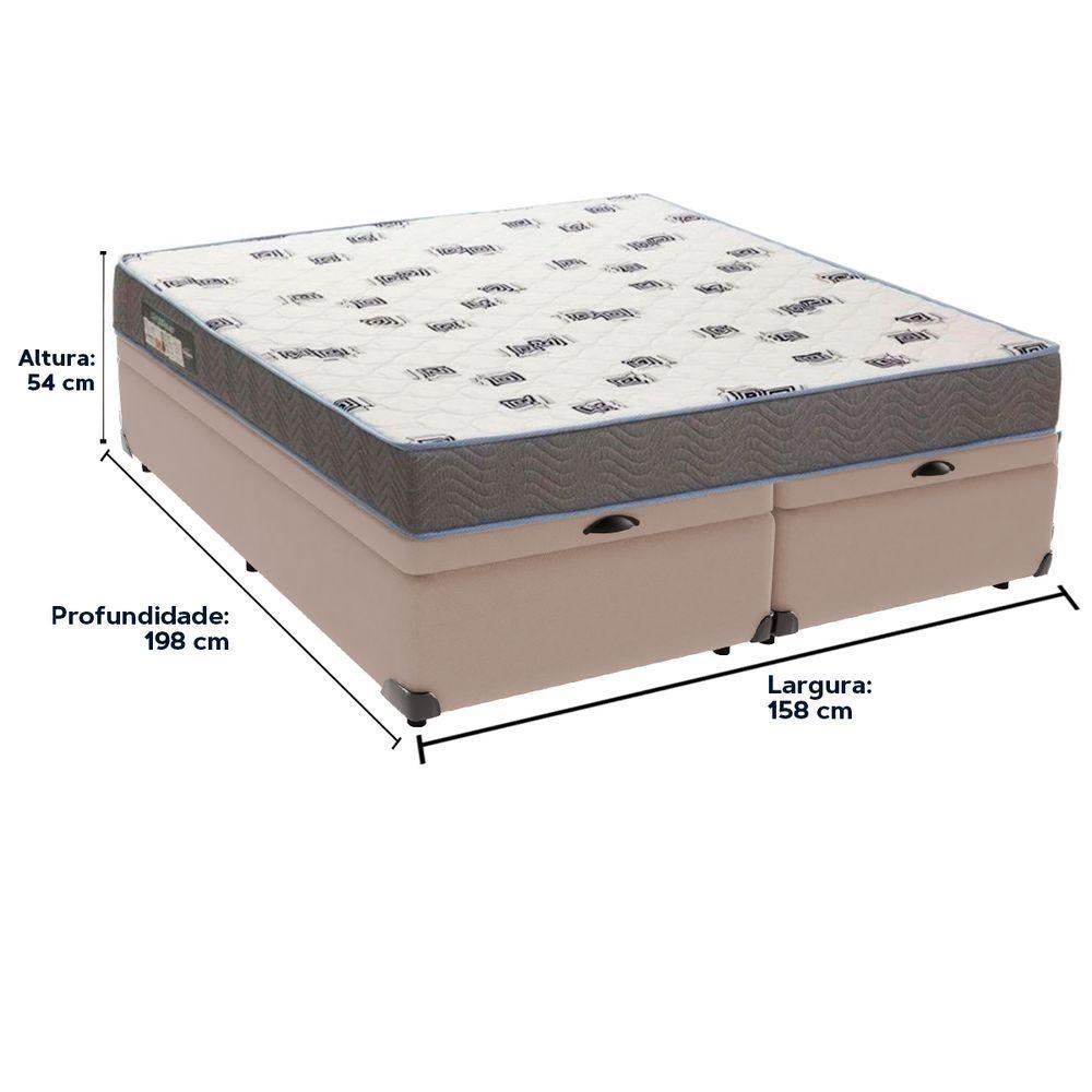 Cama Box Queen Com Bau Ortobom D33 Light Bege - 5