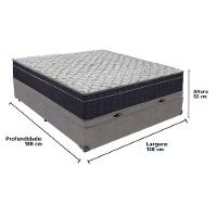 Cama + Box Bau Casal Colchão Extra Firme Ortobom D45 Airtech Cor:cinza - 5