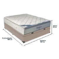 Cama + Box Com Baú Casal E Colchão Freedom Ortobom D33 Cor:bege