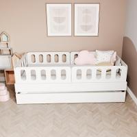 Bicama Solteiro Mdf Branco Com 04 Grades E Cabeceira Anatômica Mobilistore - 8