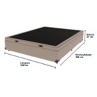 Base Box Com Baú Bege Viúvo 128cm De Madeira Kazamix - 2