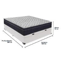 Cama + Box Bau Casal Colchão Extra Firme Ortobom D45 Airtech Cor:branco
