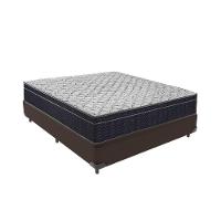 Cama + Box Casal Colchão Ortobom D45 Airtech Extra Firme Cor:marrom - 1