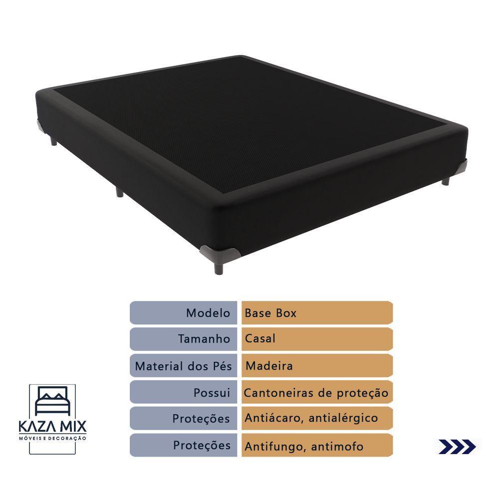 Cama Box Casal E Colchão Freedom Ortobom D33 Cor:preto - 3