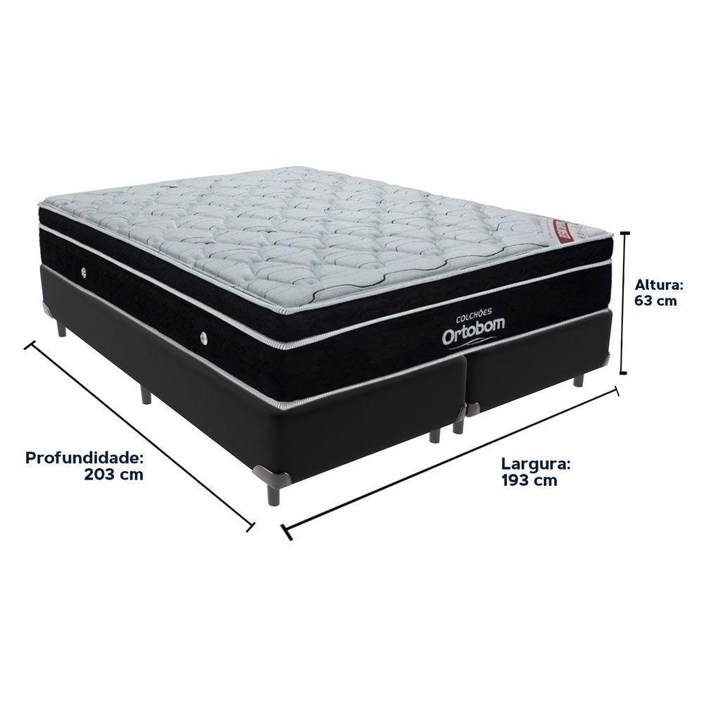 Cama + Box Colchão King Com Molas Ensacadas Ortobom Europillow Elegant Cor:preto - 3