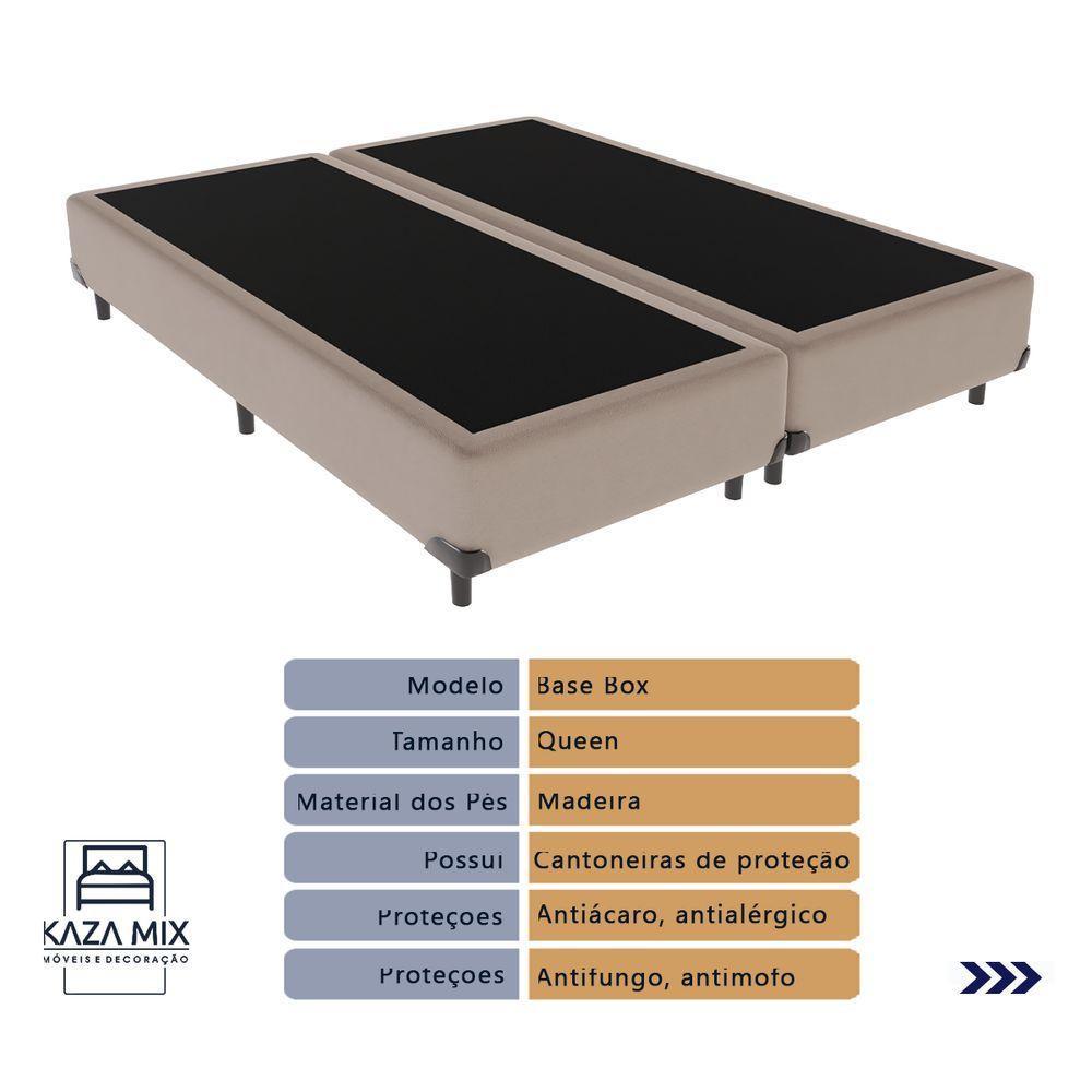 Cama + Box Colchão Queen Com Molas Ensacadas Ortobom Europillow Elegant Cor:bege - 3