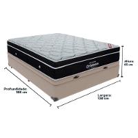 Cama + Box Casal Com Base Baú Europillow Mola Ensacada Cor:bege - 2