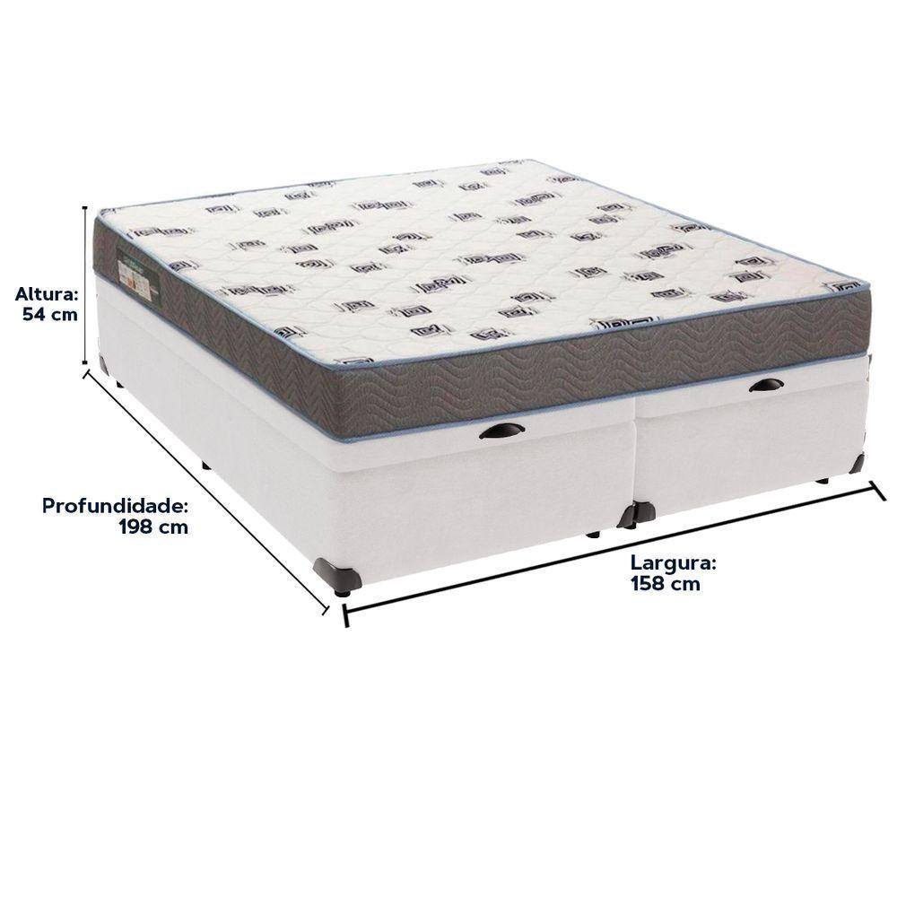 Cama Box Queen Com Bau Ortobom D33 Light Bege Cor:branco - 4