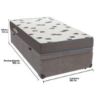 Cama Box Solteiro Com Bau Ortobom D33 Light Bege Cor:cinza - 3