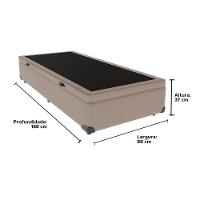 Base Box Com Baú Solteiro Bege De Madeira 88cm Kazamix Cor:bege - 2