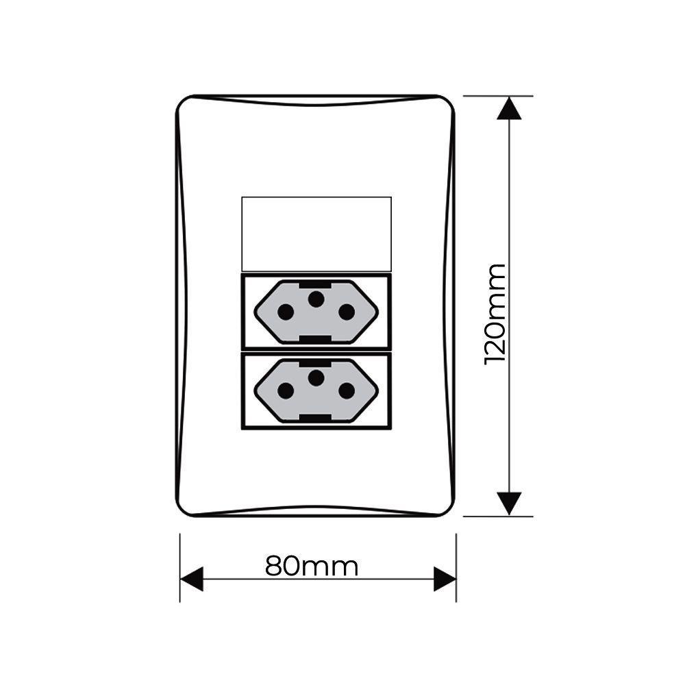 Interruptor Simples E Tomada Dupla 2p+t 20a Fame Evidence Com Placa 4x2 Branco - 2