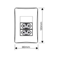 Interruptor Simples E Tomada Dupla 2p+t 20a Fame Evidence Com Placa 4x2 Branco - 2