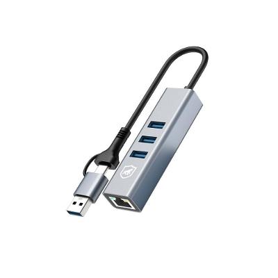 Adaptador Multiportas Usb Com Conector Ethernet Lan -gshield