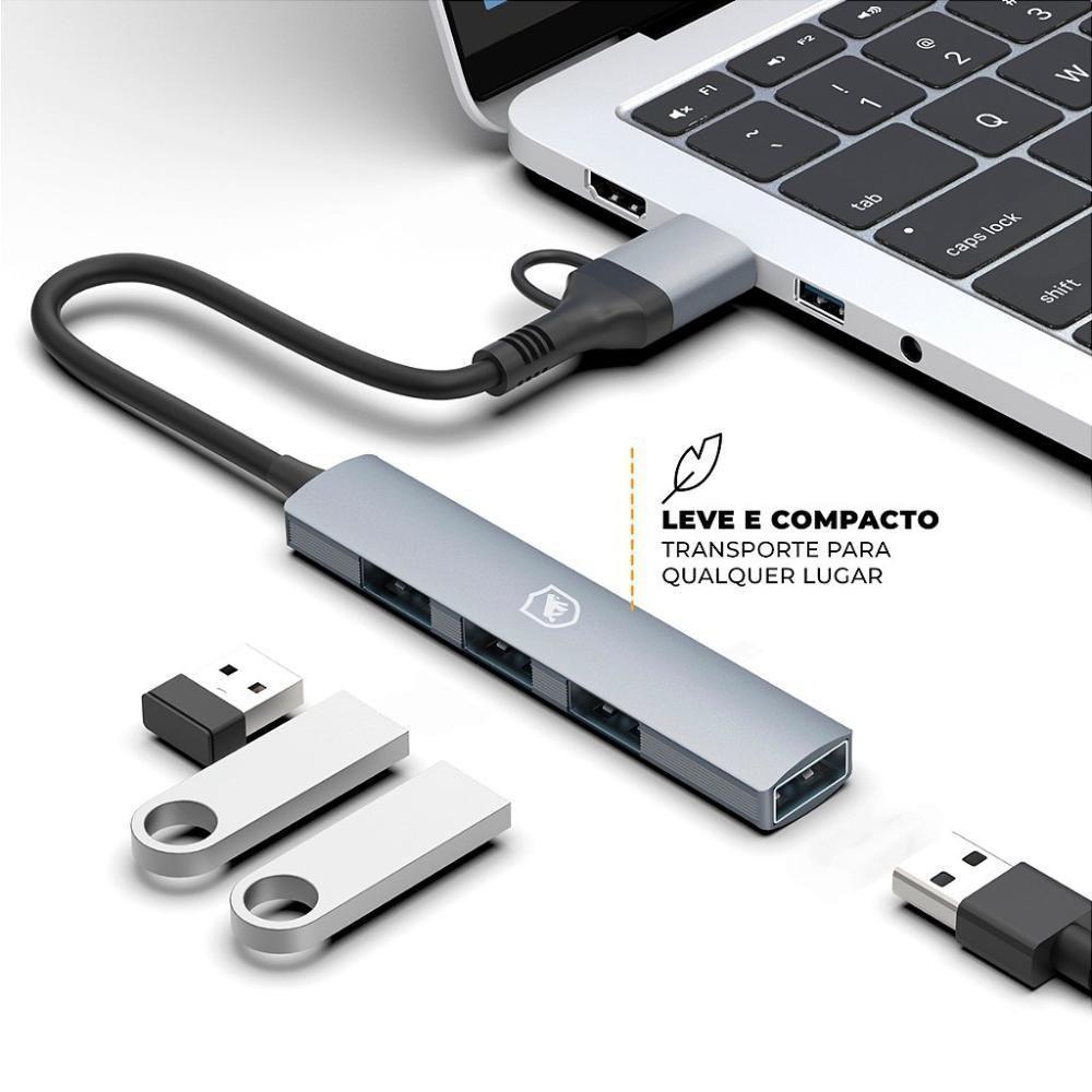 Adaptador Hub Usb-c / Usb-a 4 Em 1 - Gshield - 2