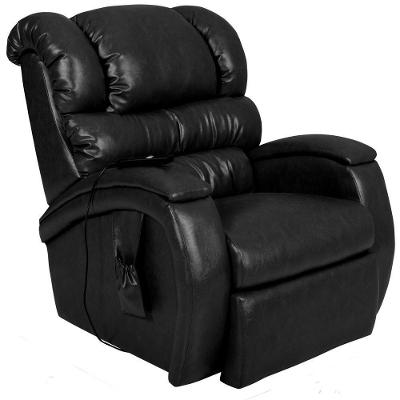 Poltrona Do Papai Reclinável Elétrica Biorne F05 Couro Sintético Preto Lyam Decor
