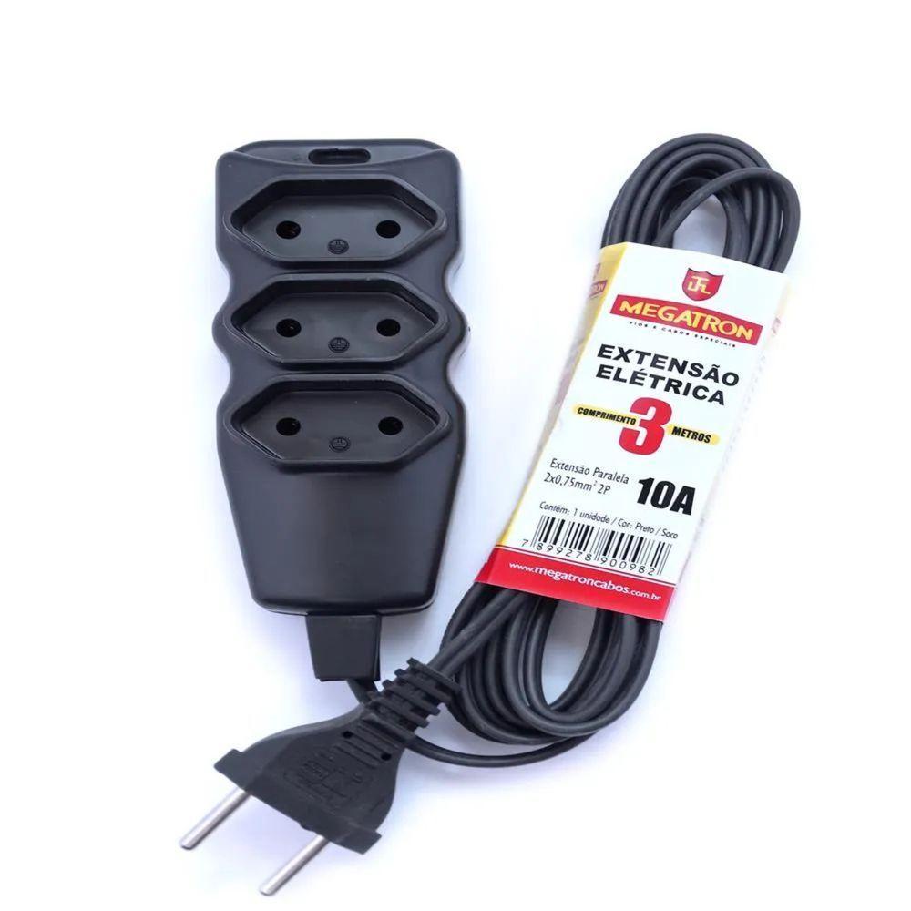 Extensao Cabo Pl 2x0,75 3 Metros Preta 98 - 1