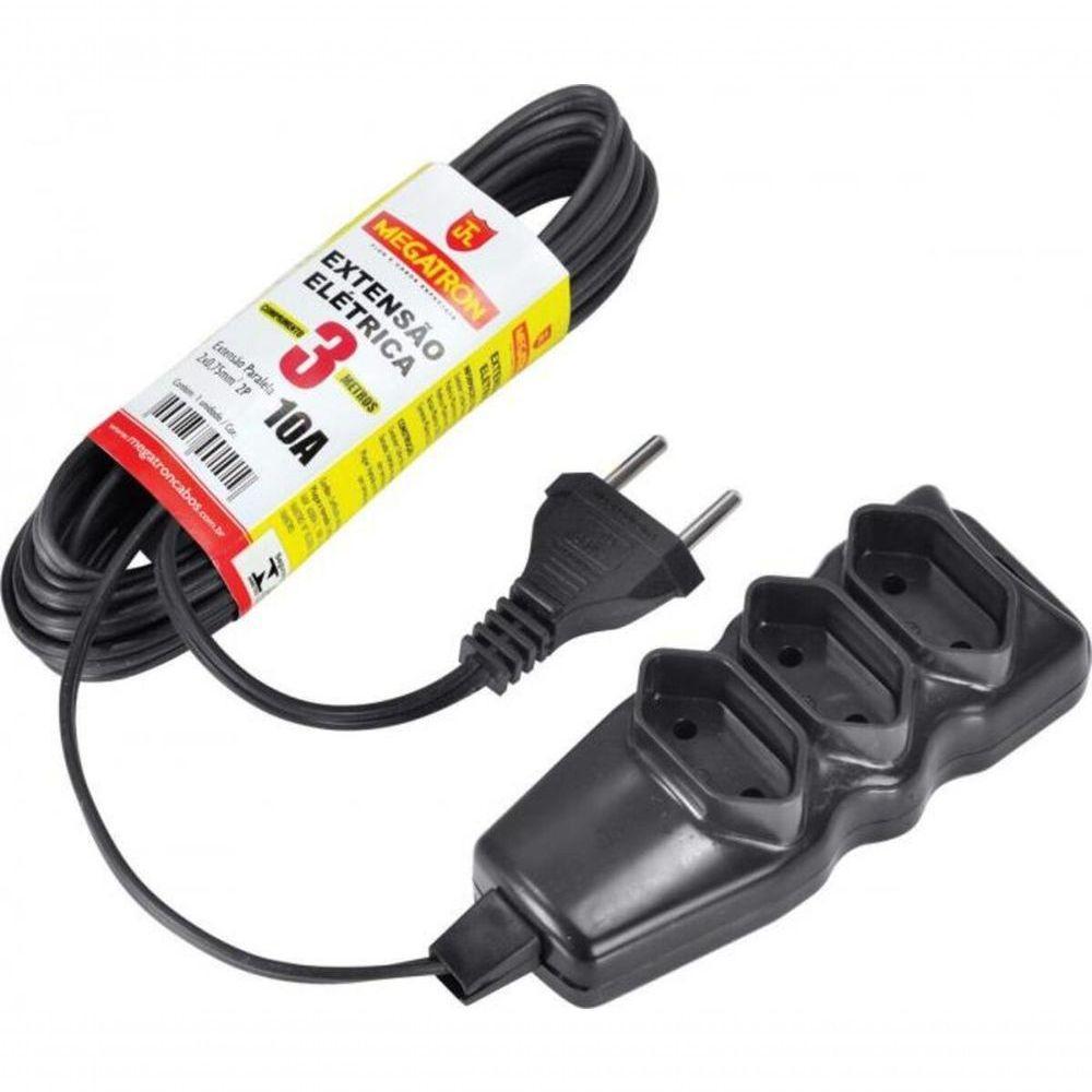 Extensao Cabo Pl 2x0,75 3 Metros Preta 98 - 2