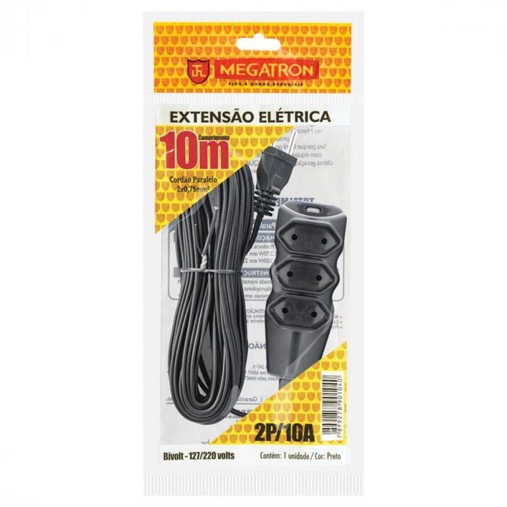 Extensao Cabo Pl 2x0,75 10 Metros Preta 104 - 1