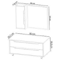 Conjunto 4 Peças Para Banheiro Bn3600x43x44x45 Amendoa Branco Tecno Mobili Amendoa Branco