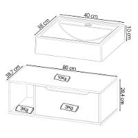Conjunto 4 Peças Para Banheiro Bn3600x43x44x45 Amendoa Branco Tecno Mobili Amendoa Branco - 5