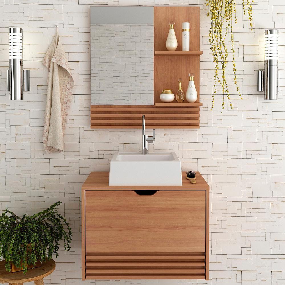 Conjunto 3 Peças Para Banheiro Bn3630x13x14 Amendoa Tecno Mobili Amendoa - 9
