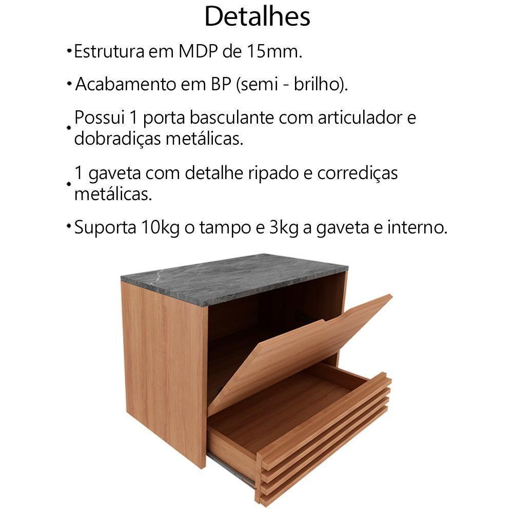 Conjunto 3 Peças Para Banheiro Amendoa Marmore Lunar Bn3630x13x14 Tecno Mobili Amendoa Marmore Lunar - 4