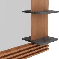 Conjunto 3 Peças Para Banheiro Amendoa Marmore Lunar Bn3630x13x14 Tecno Mobili Amendoa Marmore Lunar - 9