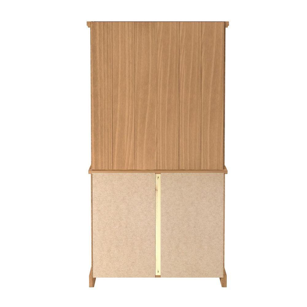 Cristaleira Em Madeira 4 Portas 2 Gavetas 105 X 199 Cm Carvalho Rústico Elliottiis - 2