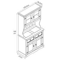 Cristaleira Em Madeira 4 Portas 2 Gavetas 105 X 199 Cm Carvalho Rústico Elliottiis - 5