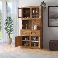 Cristaleira Em Madeira 4 Portas 2 Gavetas 105 X 199 Cm Carvalho Rústico Elliottiis - 7