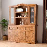 Cristaleira Em Madeira 5 Portas 3 Gavetas 153 X 196 Cm Carvalho Rústico Elliottiis - 1