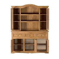 Cristaleira Em Madeira 5 Portas 3 Gavetas 153 X 196 Cm Carvalho Rústico Elliottiis