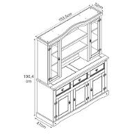 Cristaleira Em Madeira 5 Portas 3 Gavetas 153 X 196 Cm Carvalho Rústico Elliottiis - 5