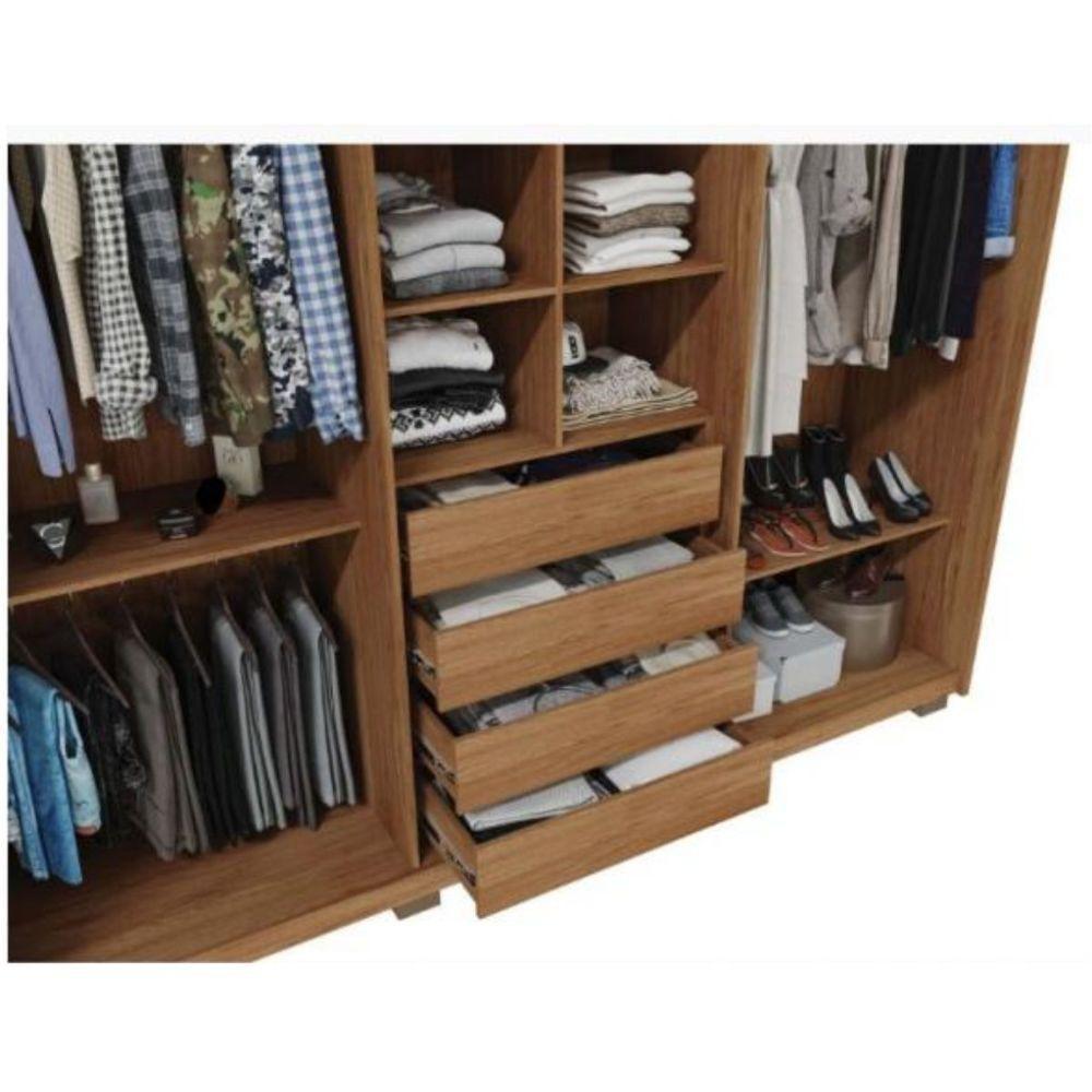 Guarda Roupa/ Roupeiro Mozart Caemmun 6 Portas E 4 Gavetas Freijo/off White - 3