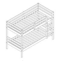 Beliche Casinha Solteiro Slim Rb Com 02 Gavetas E Grade De Proteção Madeira Maciça Branco Housin - 2