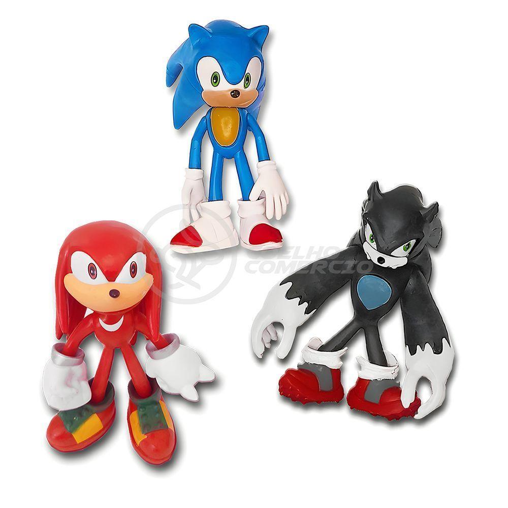 Cartelado Infantil Sonic The Hedgehog 3 Action Figures Sonic Knuckles E Werehog Brinquedos - 1