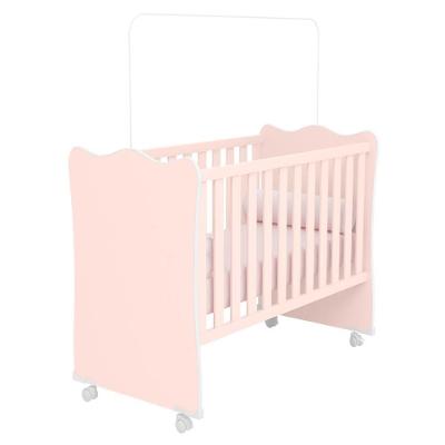 Berço Com Pés De Rodinha Yokohama Rosa Acetinado