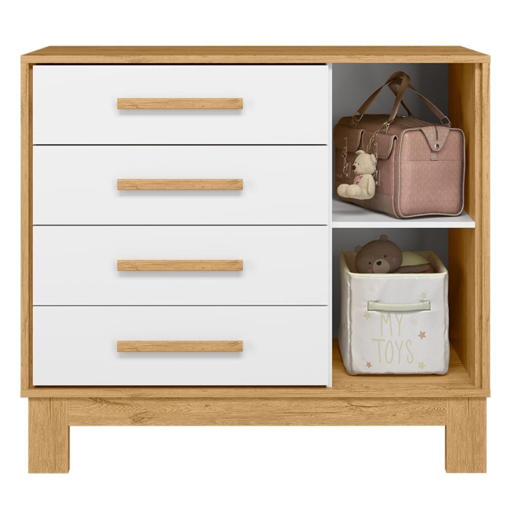 Conjunto Quarto Infantil Posadas Freijó Branco Acetinado - 3