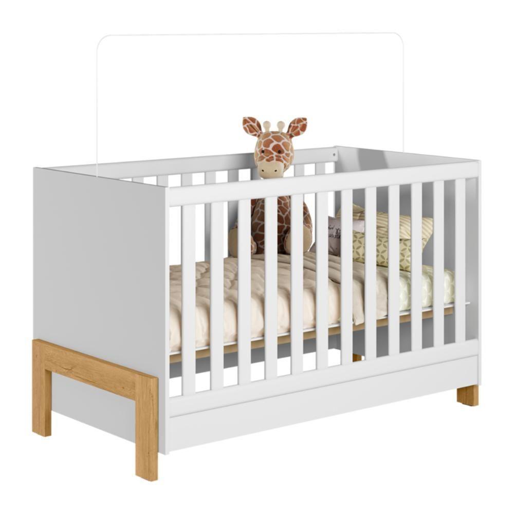 Berço Mini Cama E Cômoda Mendoza Branco Acetinado - 8