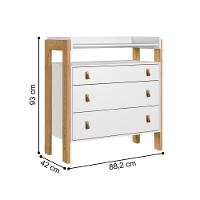 Berço Mini Cama E Cômoda Mendoza Branco Acetinado - 6