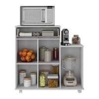 Armário De Cozinha Balcão Multiuso Para Microondas Multimóveis Mp2189 Branco Branco - 3