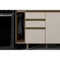 Cozinha Modulada Completa Connect 15 Peças (5 Armários + 3 Balcões + 2 Paneleiros + 5 Complementos) C15P02 Duna/Cristal - Henn - 6