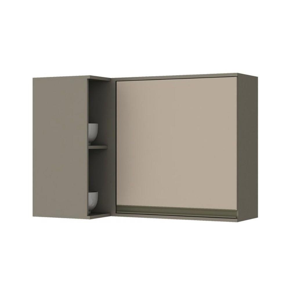 Armário Aéreo p/ Cozinha Canto Reto Connect c/ 1 Porta 95cm Duna/Cristal - Henn - 1