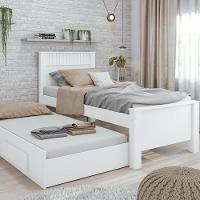 Cama Lopas Solteiro 0,90 Athenas Com Cama Auxiliar Branco - 1