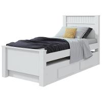Cama Lopas Solteiro 0,90 Athenas Com Cama Auxiliar Branco - 3