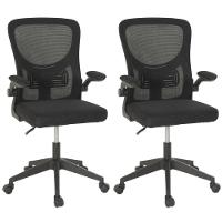 Kit 2 Cadeiras De Escritório Giratória Mônaco Com Relax E Regulagem De Altura - All Black - 1