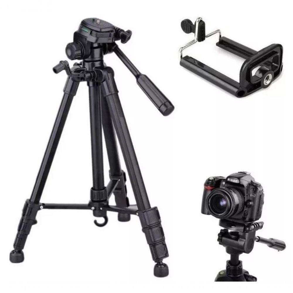 Tripé Para Câmera Digital Com Nível E Suporte Para Celular 1.80 Mts - 1