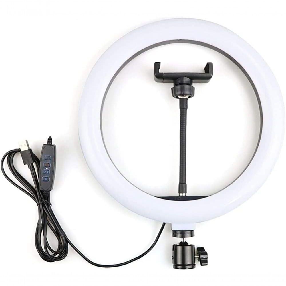 Ring Light Iluminador Led Usb 10 Polegadas 26cm Com Suporte Tripé 2 Metros - 2